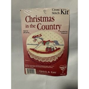Cross Stitch Kit Christmas in the Country Jar Topper Rocking Horse‎ Vintage